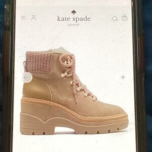 Kate Spade willow lace up bootie suede